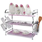3 layer dish drainer rack stainless steel