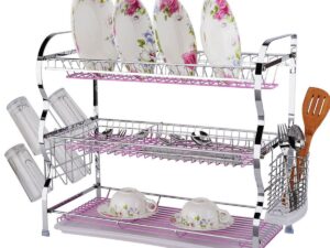 3 layer dish drainer rack stainless steel