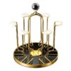 360 degree rotating golden metal stainless steel glass stand
