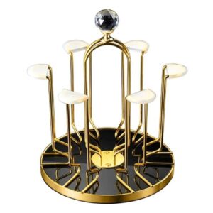 360 degree rotating golden metal stainless steel glass stand