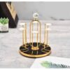 360 degree rotating golden metal stainless steel glass stand