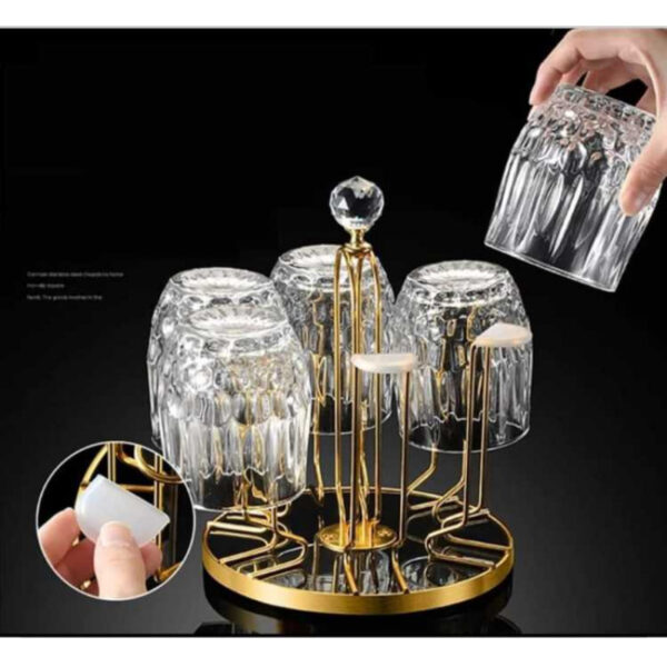 360 degree rotating golden metal stainless steel glass stand