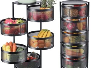 5 layer rotating fruit and vegetable basket