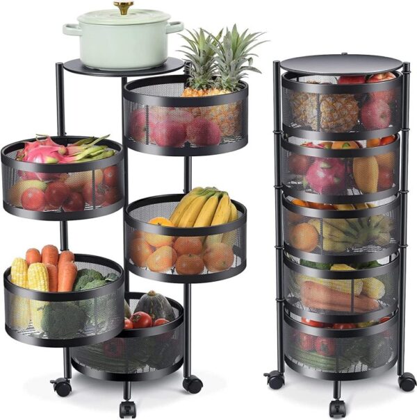5 layer rotating fruit and vegetable basket