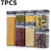 7pcs food storage boxes with lids airtight plastic food boxes for kitchen storage